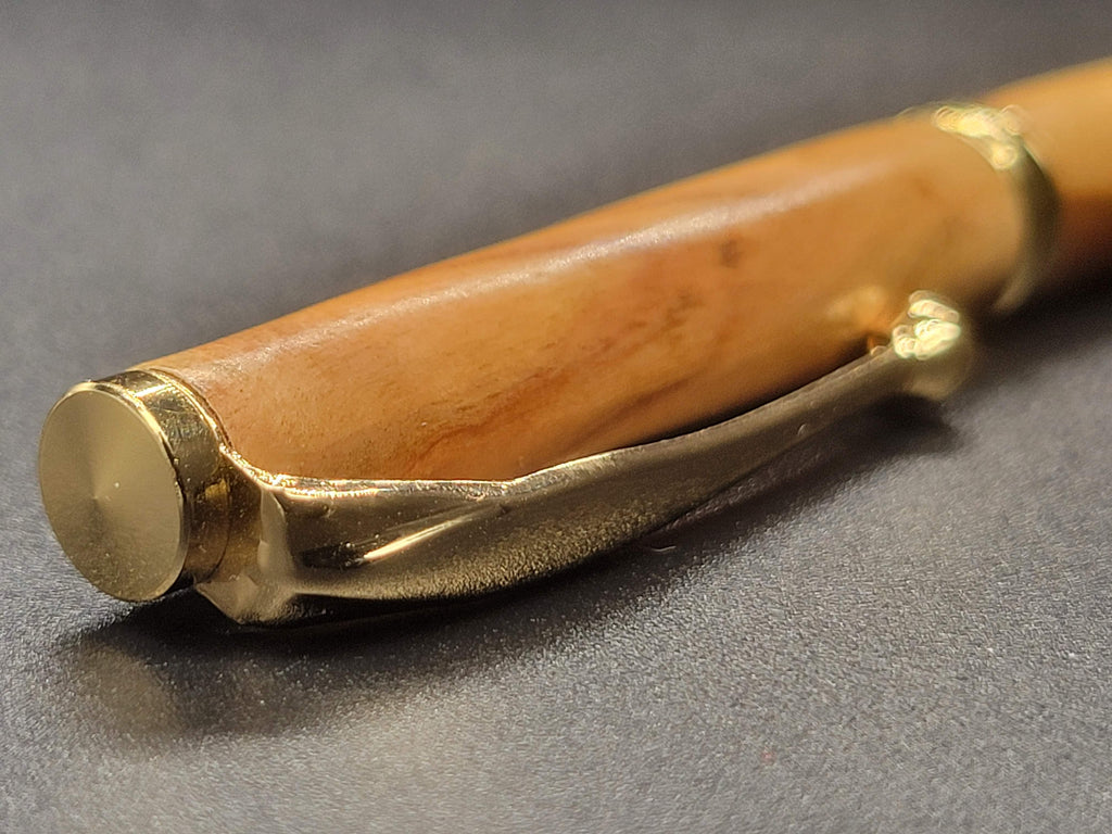 Slimline Brushed Satin Pen - Olive Wood