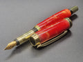 Classic Elite Fountain Pen - Acrylic Red and Gold Swirl