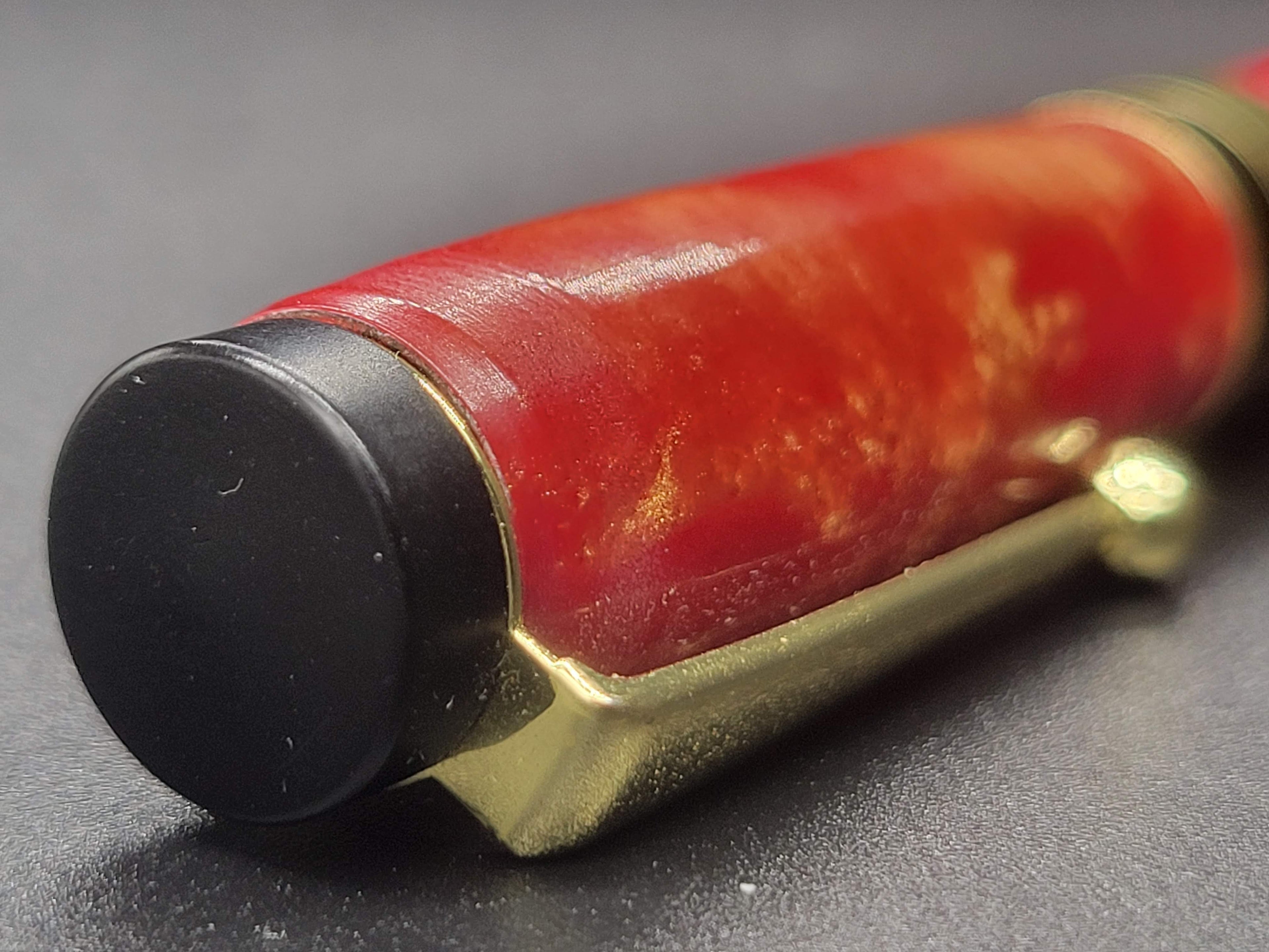Classic Elite Fountain Pen - Acrylic Red and Gold Swirl