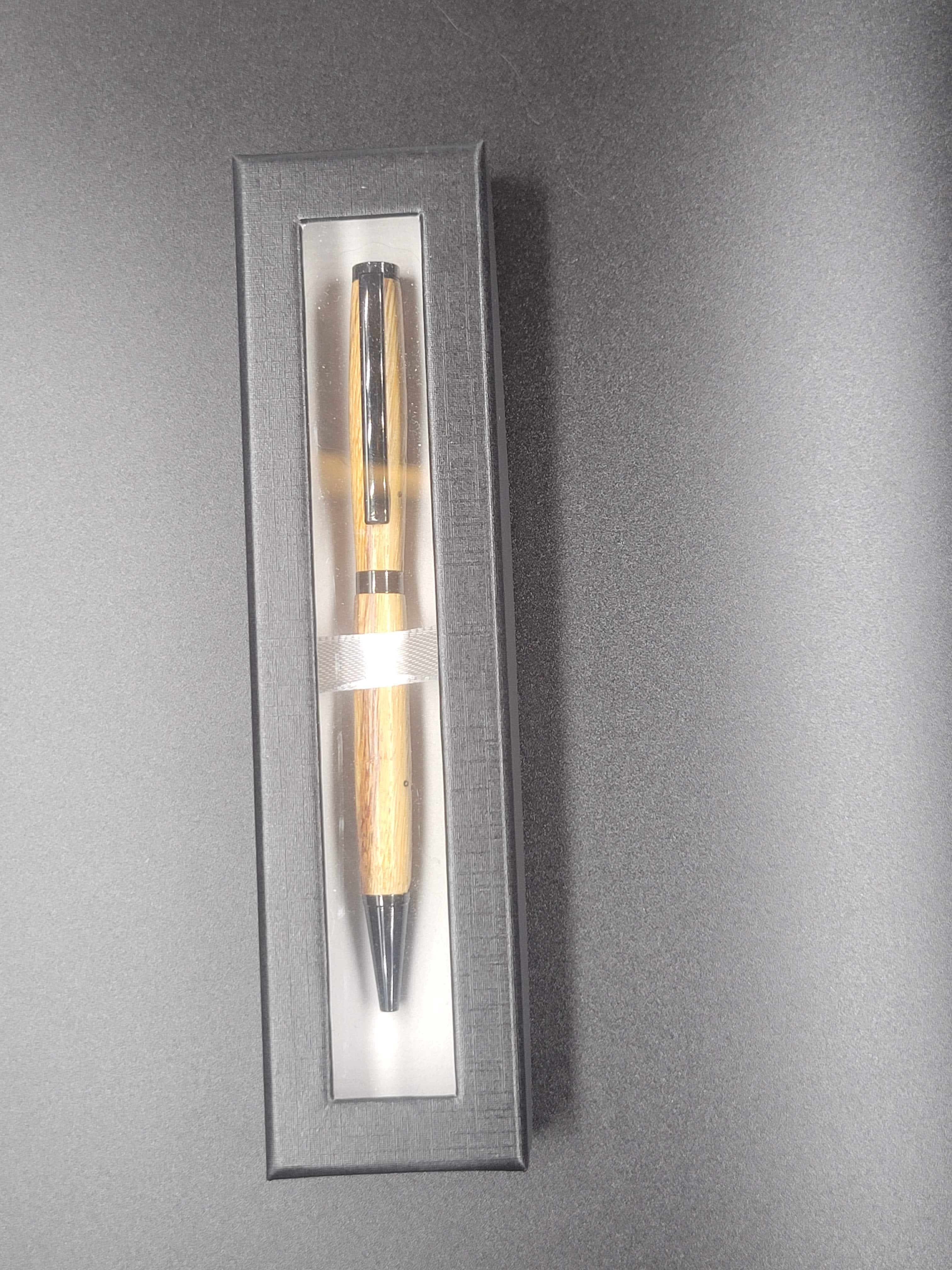 Slimline Black Chrome Pen – Marble Wood