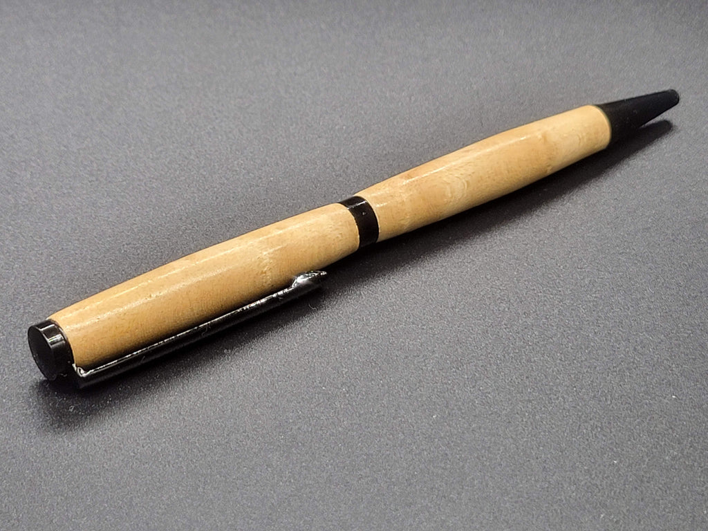 Slimline Black Chrome Pen – Birdseye Maple