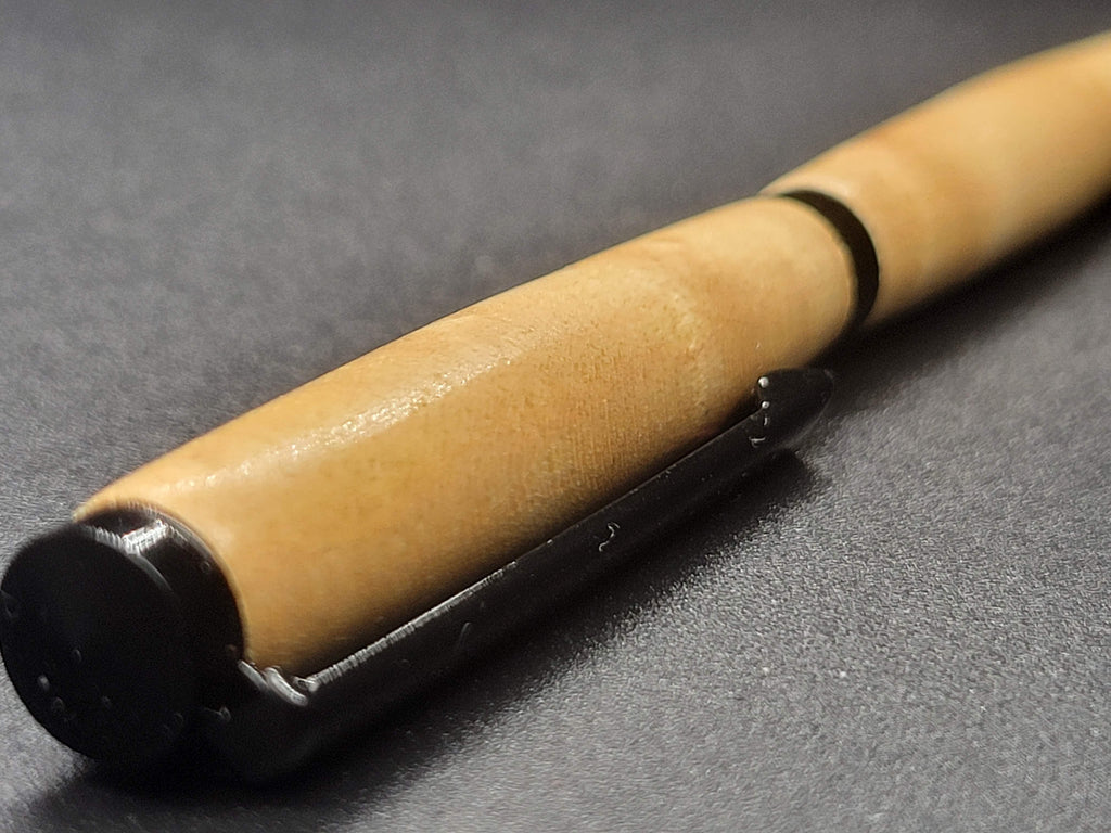 Slimline Black Chrome Pen – Birdseye Maple