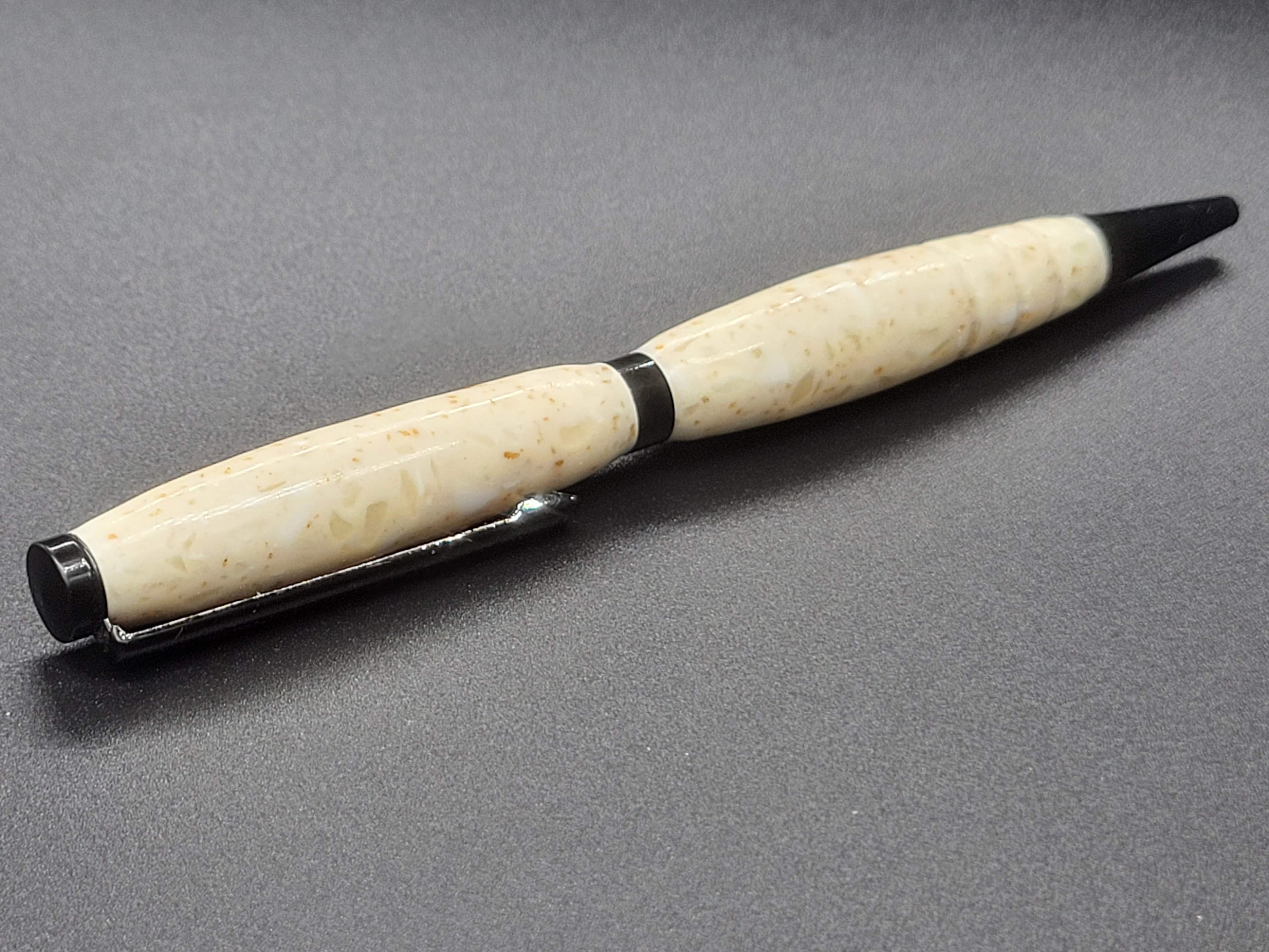 Slimline Black Chrome Pen – White Glow-in-the-Dark Acrylic