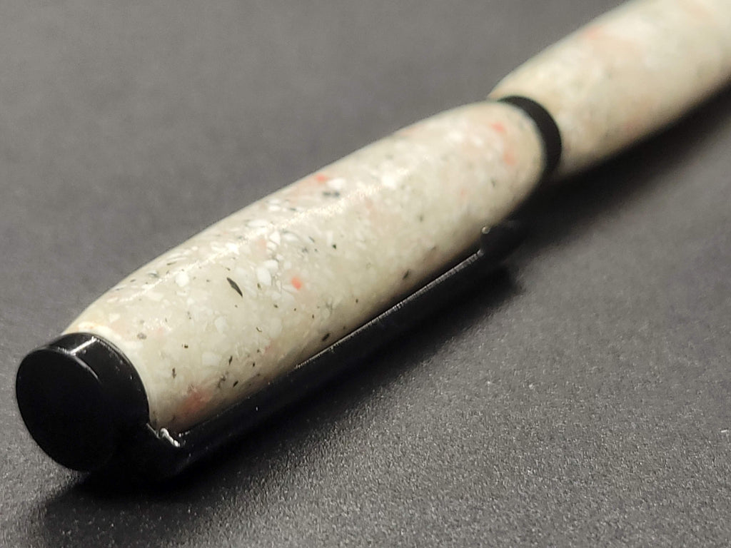 Slimline Black Chrome Pen – White Glow-in-the-Dark Acrylic (Speckled)