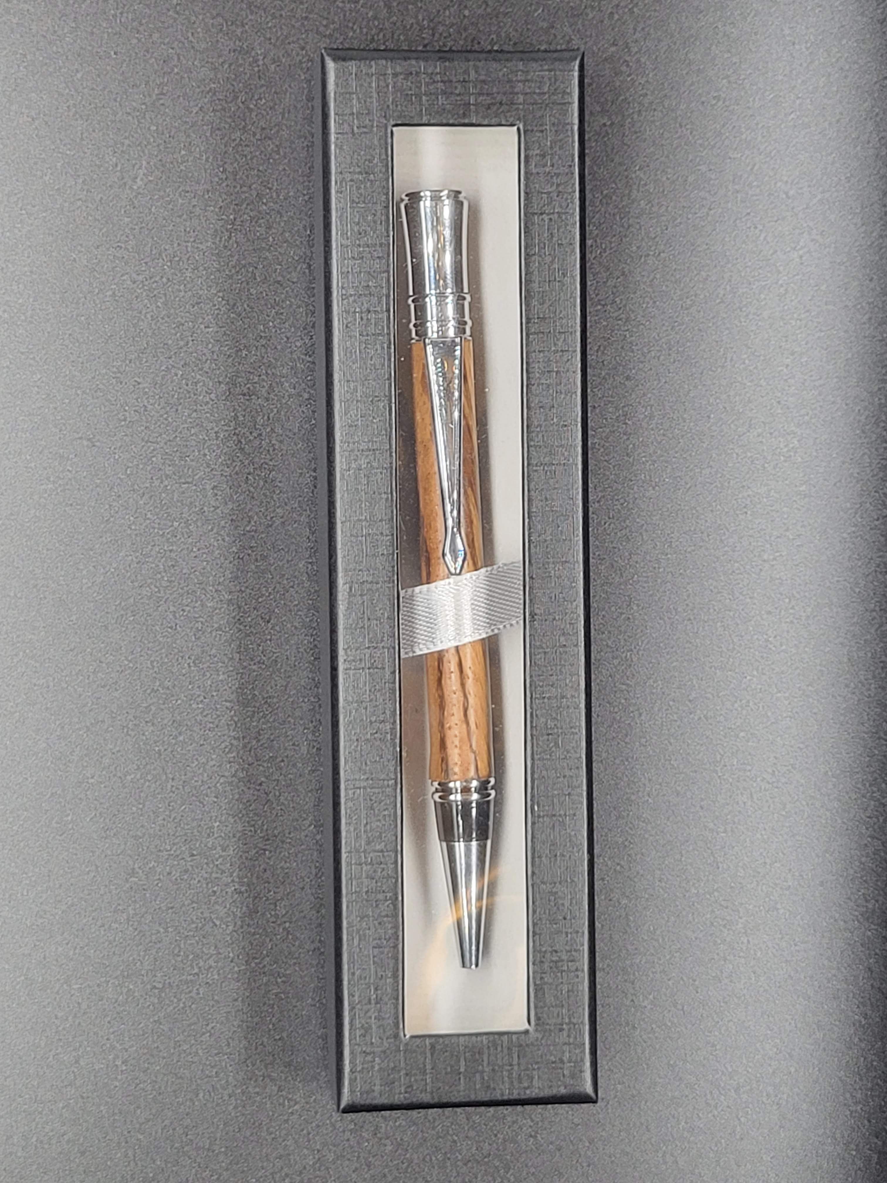 Executive Twist Brushed Satin Pen – Marble Wood