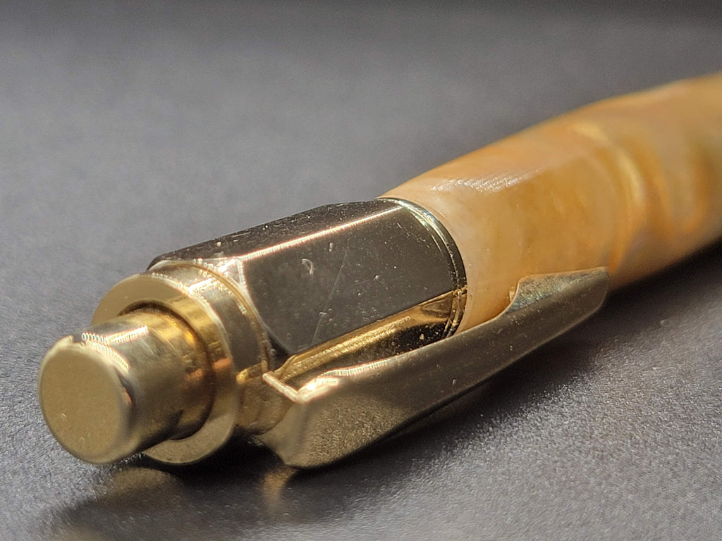 Vertex Gold Pen - Gold and Blue Swirl Acrylic