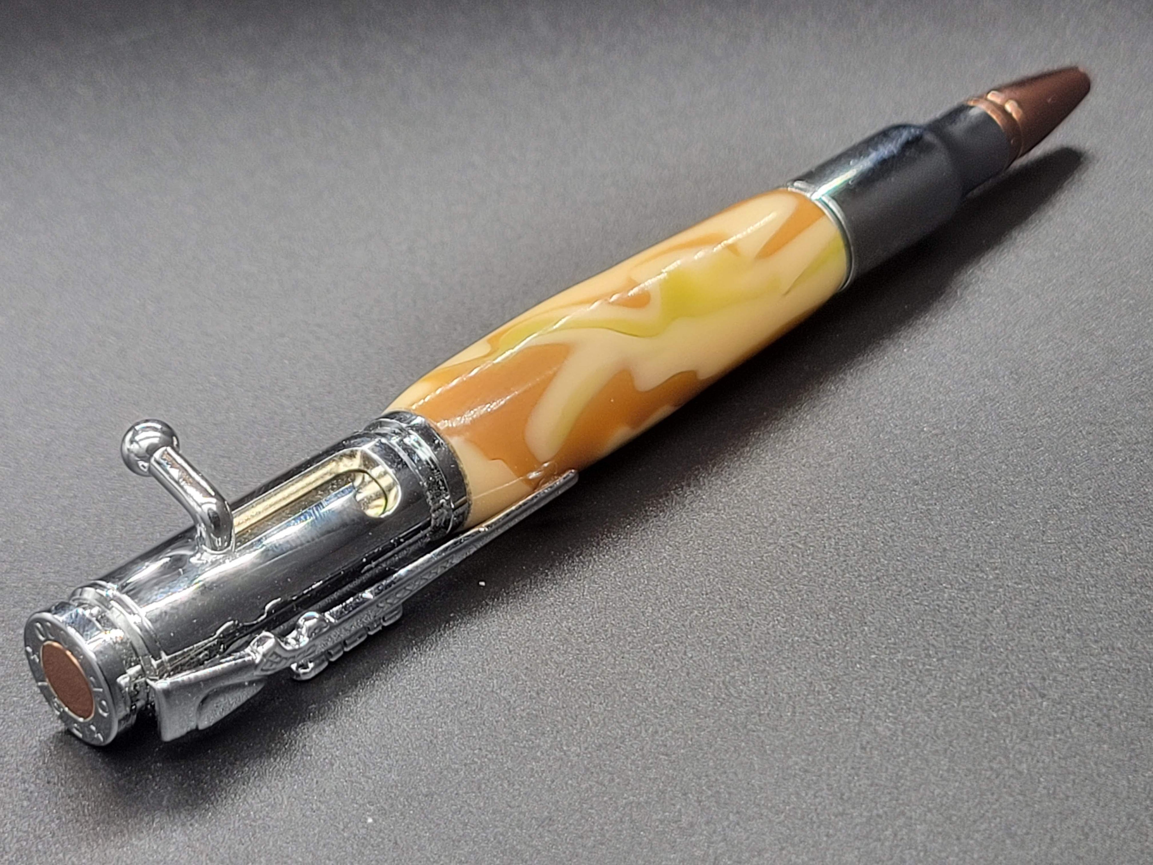 Bolt Action .30 Caliber Chrome – Acrylic Desert Camo