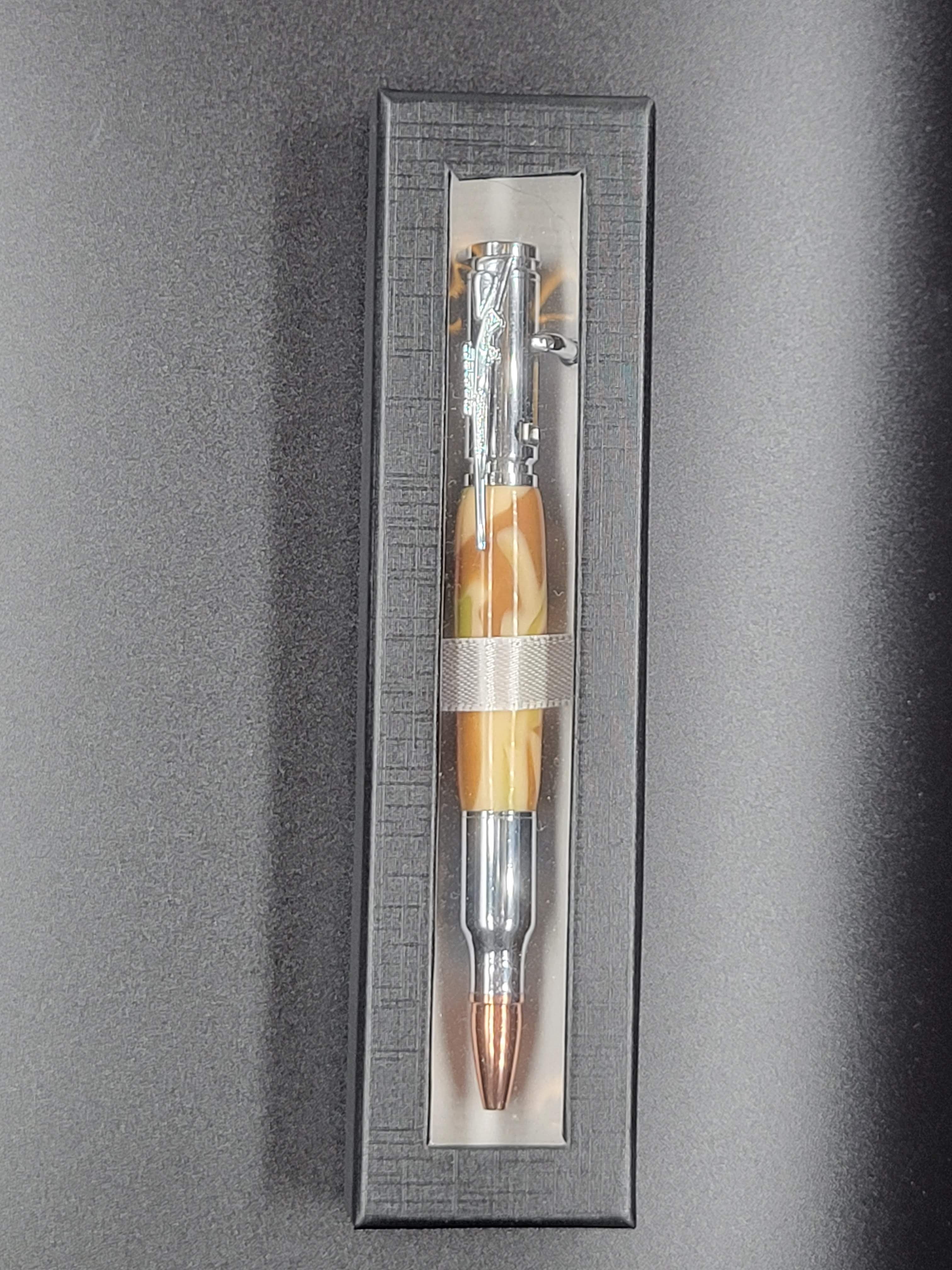 Bolt Action .30 Caliber Chrome – Acrylic Desert Camo