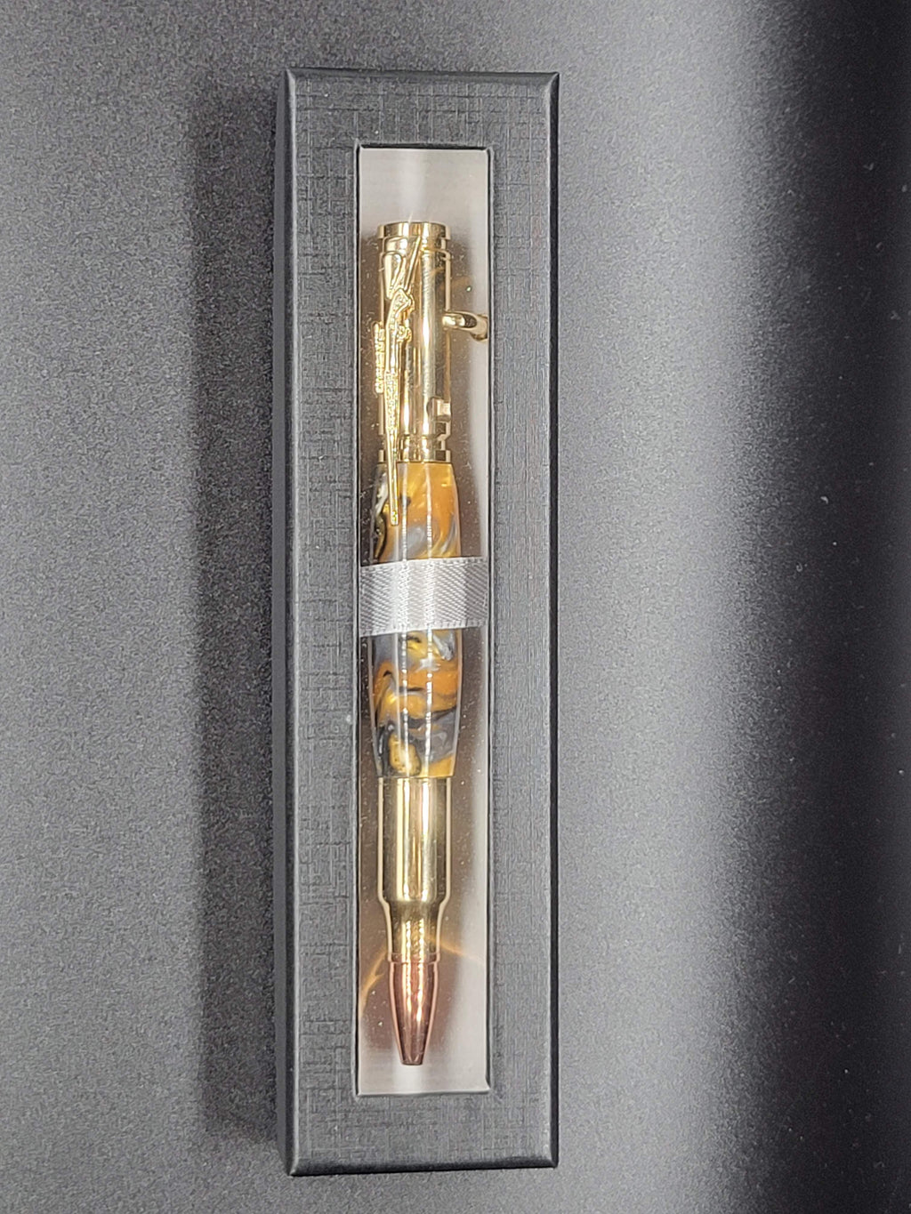 Bolt Action .30 Caliber Antique Brass – Gold, Silver & Black Swirl