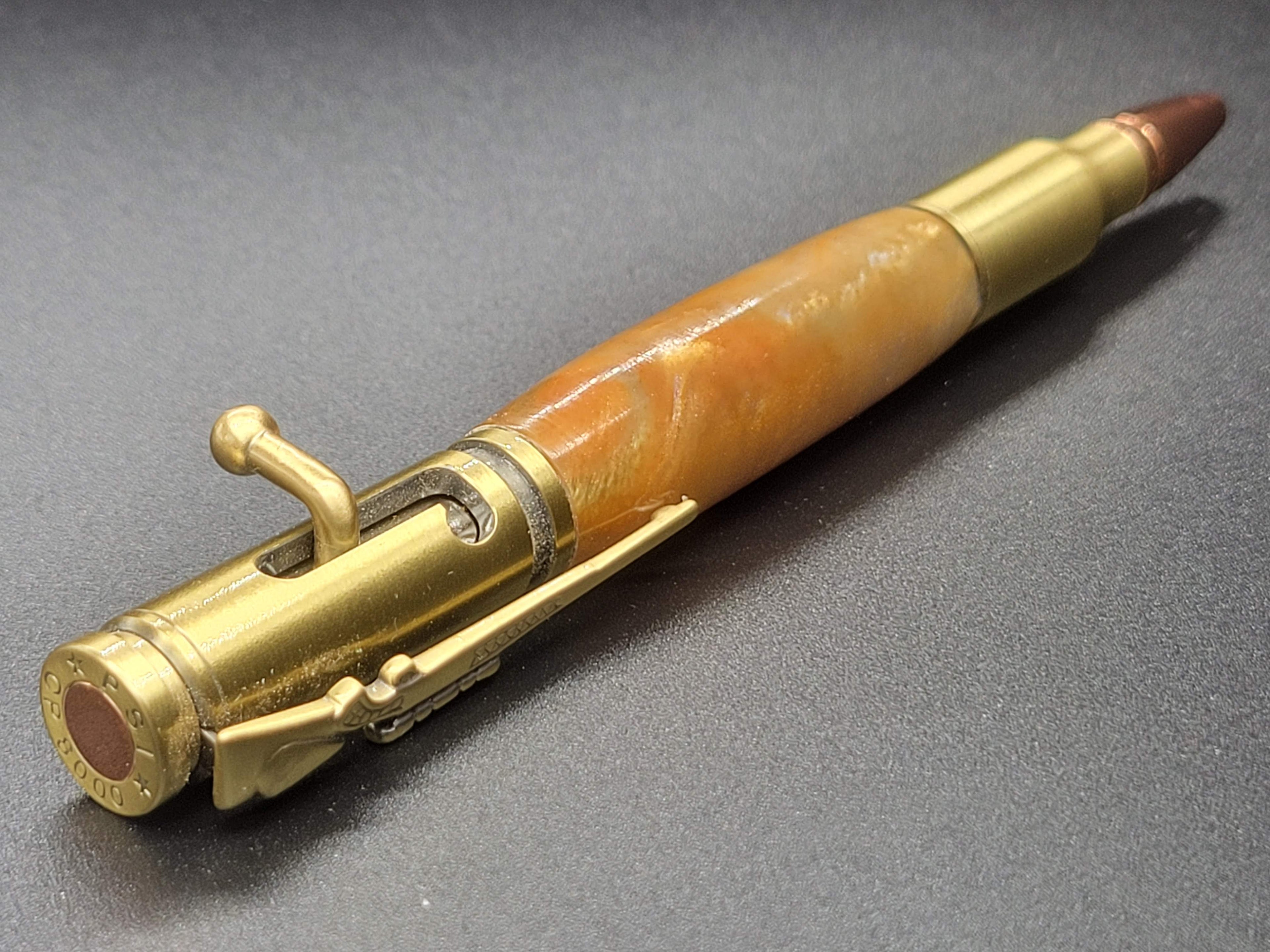 Bolt Action .30 Caliber 24k Gold – Gold-Blue Shimmer