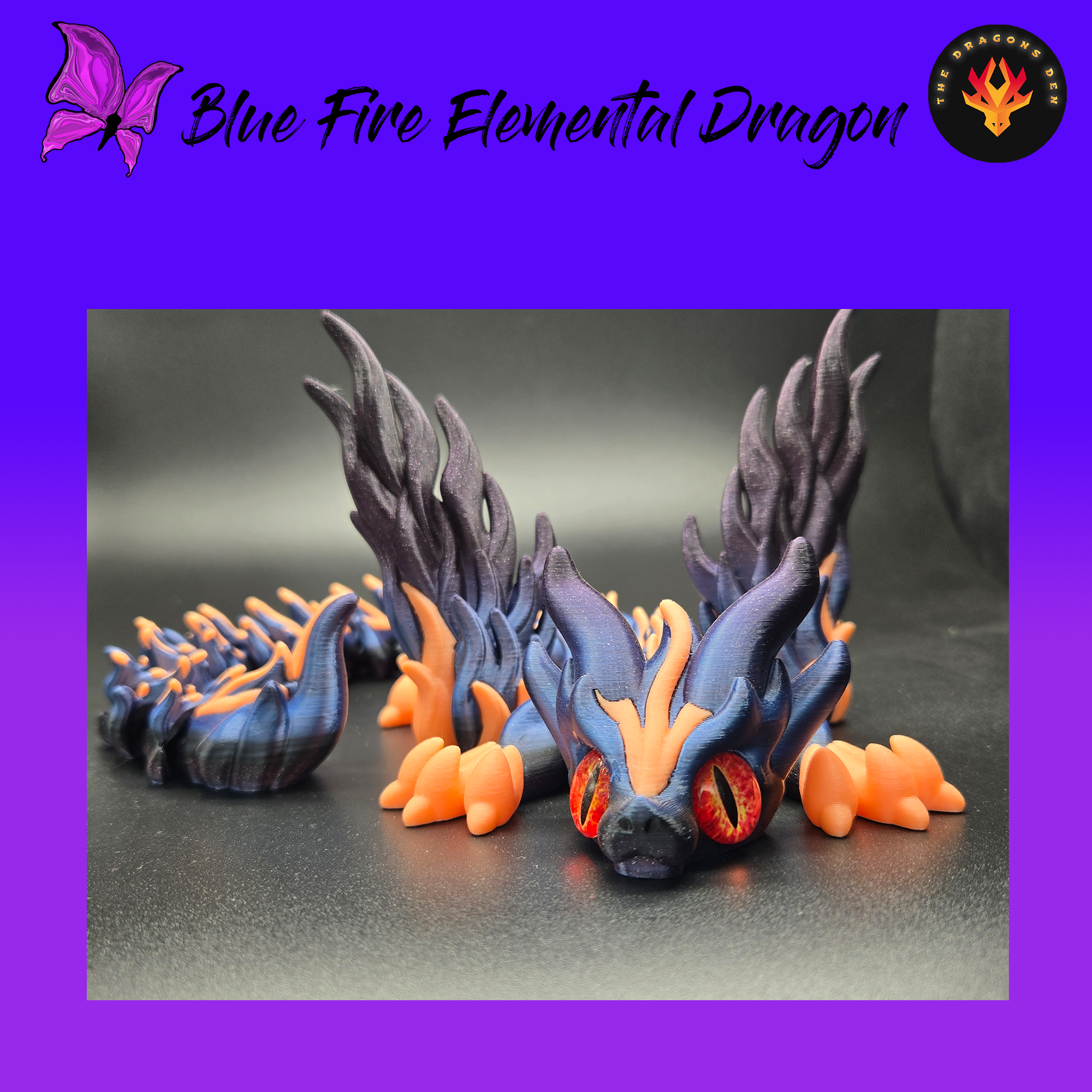 Blue Fire Elemental Dragon