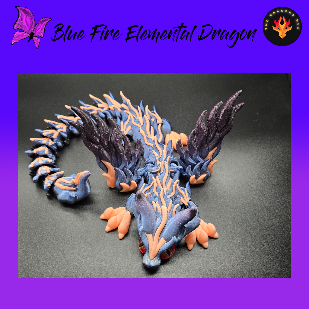 Blue Fire Elemental Dragon