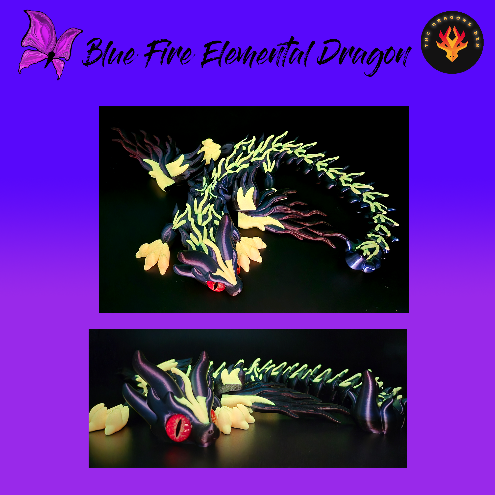 Blue Fire Elemental Dragon