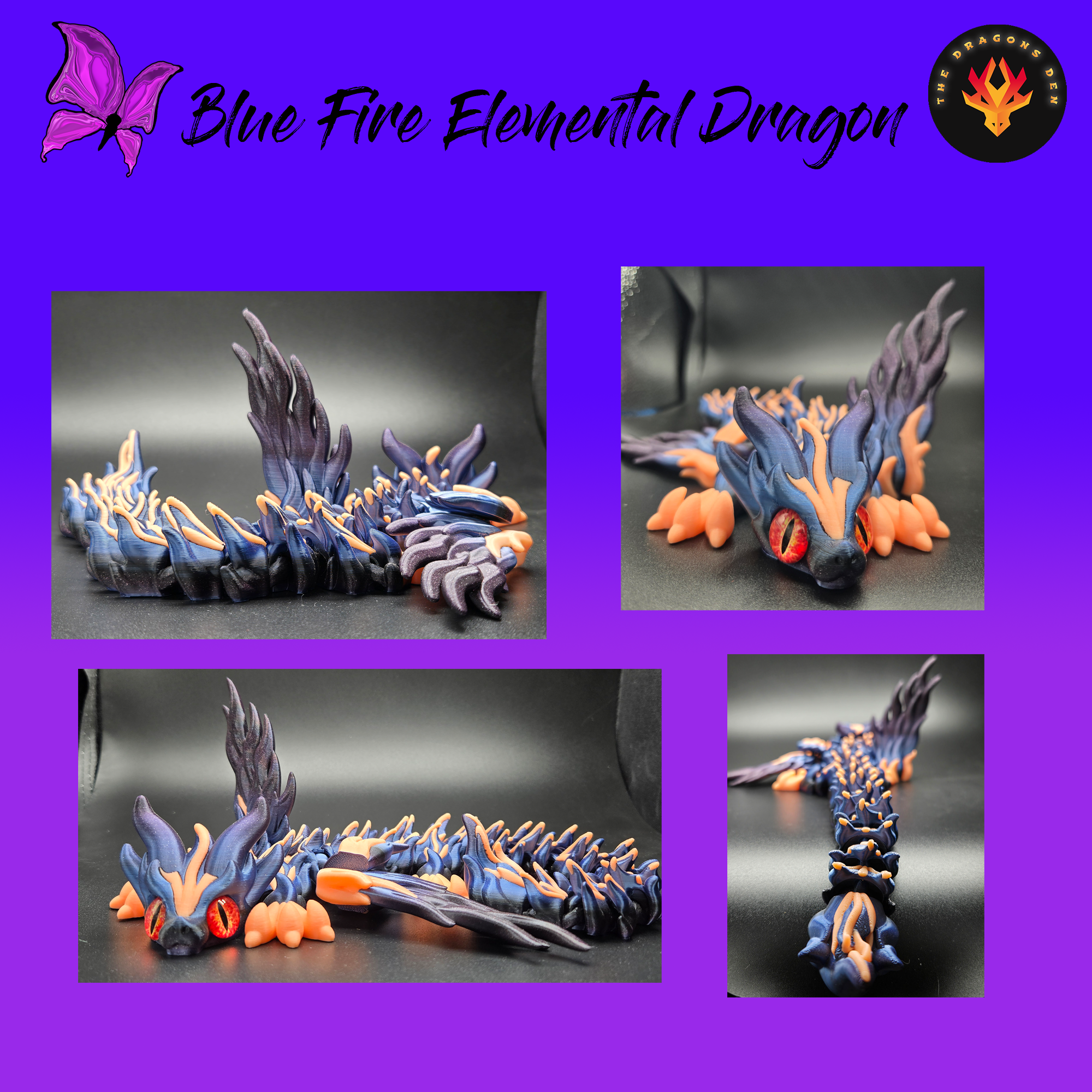 Blue Fire Elemental Dragon