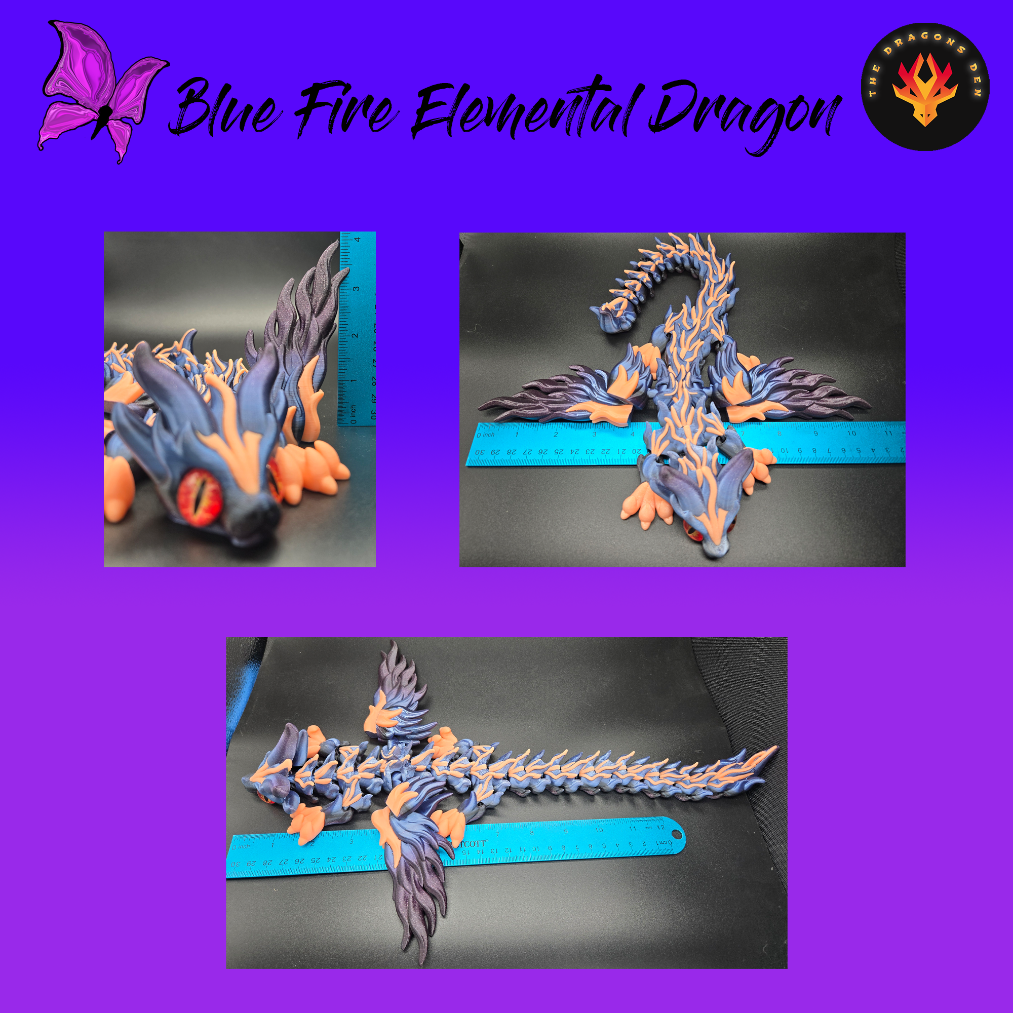 Blue Fire Elemental Dragon